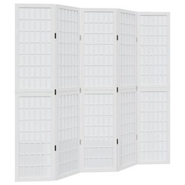 PARAWAN POKOJOWY 5-PANELOWY BIAŁY LITE DREWNO PAULOWNI