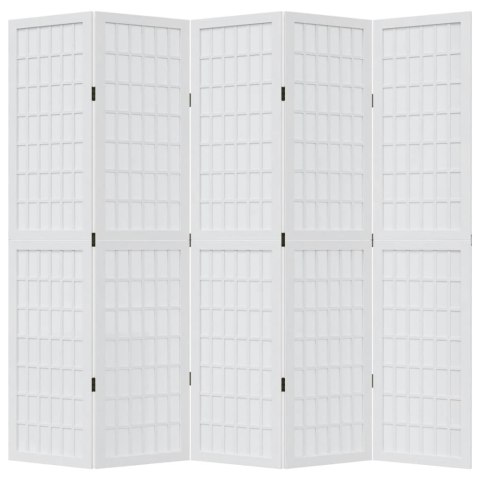 PARAWAN POKOJOWY 5-PANELOWY BIAŁY LITE DREWNO PAULOWNI