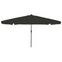 PARASOL OGRODOWY Z LED-OWYM OŚWIETLENIEM Ø395X245CM. KOLOR CZARNY.