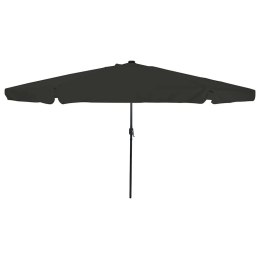 PARASOL OGRODOWY Z LED-OWYM OŚWIETLENIEM Ø395X245CM. KOLOR CZARNY.