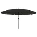 PARASOL OGRODOWY Z LED-OWYM OŚWIETLENIEM Ø395X245CM. KOLOR CZARNY.