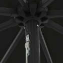 PARASOL OGRODOWY Z LED-OWYM OŚWIETLENIEM Ø395X245CM. KOLOR CZARNY.