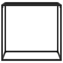 STOLIK KONSOLOWY CZARNY 80X35X75CM SZKŁO HARTOWANE