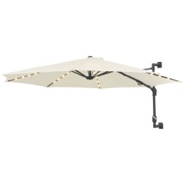 PARASOL ŚCIENNY Z LED NA METALOWYM SŁUPKU 300CM PIASKOWY