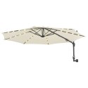 PARASOL ŚCIENNY Z LED NA METALOWYM SŁUPKU 300CM PIASKOWY