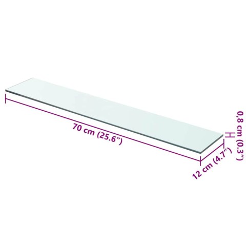 PÓŁKA SZKLANA BEZBARWNY PANEL 70X12CM