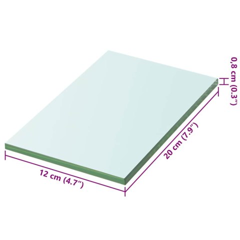 PÓŁKI 2 SZT PANEL BEZBARWNEGO SZKŁA 20X12CM