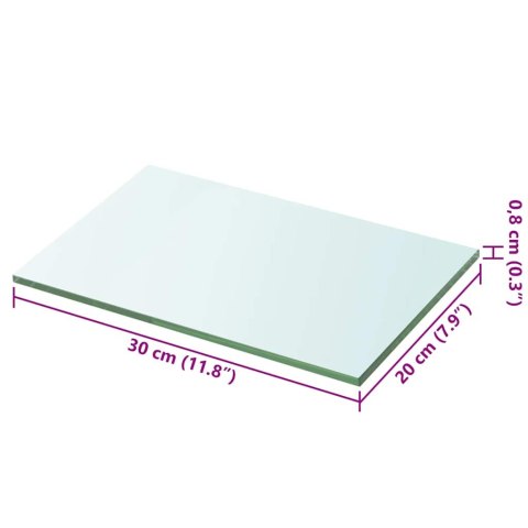 PÓŁKI 2 SZT. PANEL Z PRZEZROCZYSTEGO SZKŁA 30X20CM