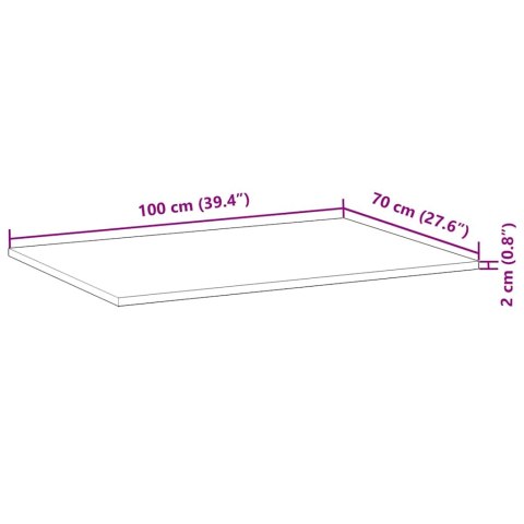 BLAT DO BIURKA WYKOŃCZONY OLEJEM 100X70X2CM DREWNO AKACJOWE