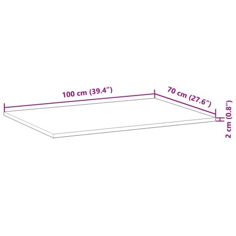 BLAT STOŁU PROSTOKĄTNY 100X70X2CM LITE DREWNO AKACJOWE