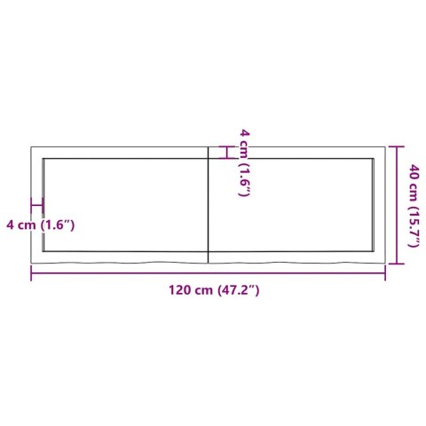 BLAT DO ŁAZIENKI CIEMNOBRĄZOWY 120X40X(2-6)CM LITE DREWNO