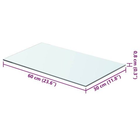 PÓŁKA SZKLANA BEZBARWNY PANEL 60X30CM