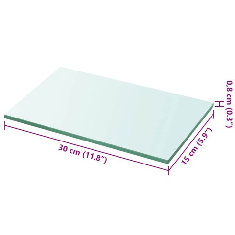 PÓŁKI 2 SZT PANEL Z PRZEZROCZYSTEGO SZKŁA 30X15CM