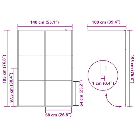 ŚCIANKA PRYSZNICOWA PRZEZROCZYSTE SZKŁO ESG 140X195CM CZARNA