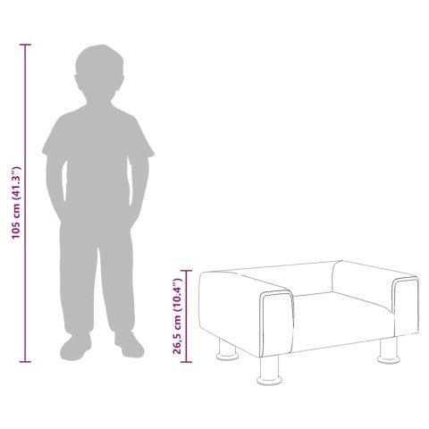 SOFA DLA DZIECI JASNOSZARA 50X40X26,5CM AKSAMITNA