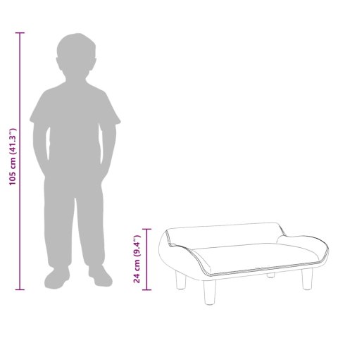 SOFA DLA DZIECI KREMOWA 70X40X24CM OBITA TKANINĄ