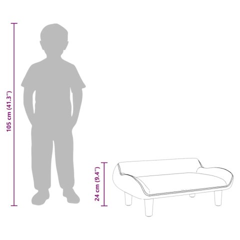 VidaXL Sofa dla dzieci, czarna, 70x40x24 cm, obita tkaniną