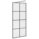 ŚCIANKA PRYSZNICOWA PRZEZROCZYSTE SZKŁO ESG 90X195CM CZARNA