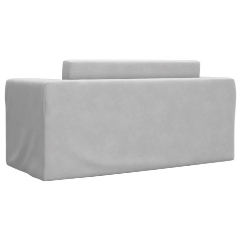 2-OS. SOFA DLA DZIECI ROZKŁADANA JASNOSZARA MIĘKKI PLUSZ