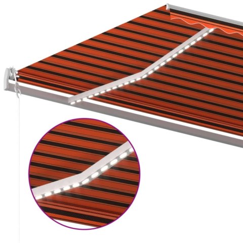 AUTOMATYCZNIE ZWIJANA MARKIZA LED I CZUJNIK WIATRU 600X300CM