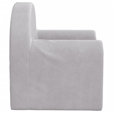 KANAPA DLA DZIECKA JASNOSZARA MIĘKKI PLUSZ