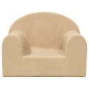 VidaXL Sofa dziecięca, kremowa, miękki plusz