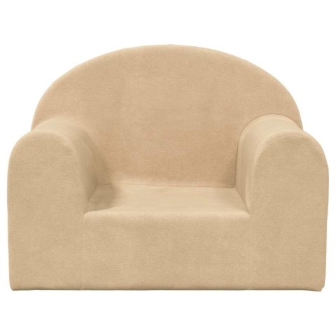 VidaXL Sofa dziecięca, kremowa, miękki plusz