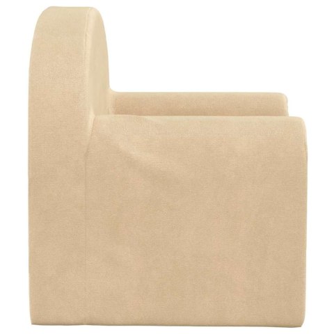 VidaXL Sofa dziecięca, kremowa, miękki plusz