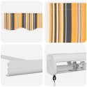 MANUALNA MARKIZA ROZKŁADANA W WIELOKOLOROWE PASKI 350X250CM