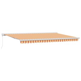 MARKIZA MANUALNA W KOLORZE ŻÓŁTYM I POMARAŃCZOWYM ROZKŁADANA 500X300CM