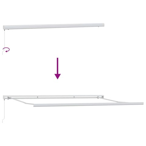 MARKIZA MANUALNA W KOLORZE ŻÓŁTYM I POMARAŃCZOWYM ROZKŁADANA 500X300CM