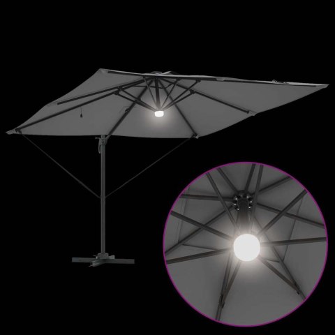 PARASOL OGRODOWY ROMA LED ANTRACYT 286X285X270CM PROSTOKĄTNY DUŻY TARAS OGRÓD