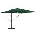 VidaXL Parasol Cantilever Roma od z LEDami, zielony, 286 x 285 x 270 cm, aluminiowy
