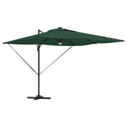 VidaXL Parasol Cantilever Roma od z LEDami, zielony, 286 x 285 x 270 cm, aluminiowy