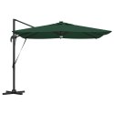 VidaXL Parasol Cantilever Roma od z LEDami, zielony, 286 x 285 x 270 cm, aluminiowy