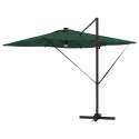 VidaXL Parasol Cantilever Roma od z LEDami, zielony, 286 x 285 x 270 cm, aluminiowy