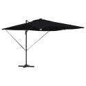 VidaXL Parasol Cantilever Roma z LEDami, czarny, 286 x 285 x 270 cm, aluminiowy