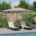 VidaXL Zaczepiony Parasol Roma z LED-ami Taupe 286 x 285 x 270 cm Aluminiowy
