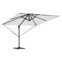 PARASOL CANTILEVER ROMA Z LED-AMI PIASKOWY WYMIARY 286X285X270CM ALUMINIOWY