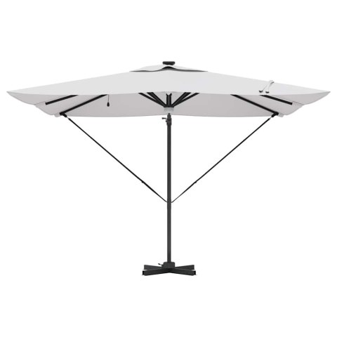 PARASOL CANTILEVER ROMA Z LED-AMI PIASKOWY WYMIARY 286X285X270CM ALUMINIOWY