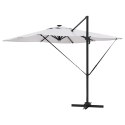 PARASOL CANTILEVER ROMA Z LED-AMI PIASKOWY WYMIARY 286X285X270CM ALUMINIOWY