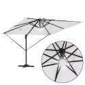 PARASOL CANTILEVER ROMA Z LED-AMI PIASKOWY WYMIARY 286X285X270CM ALUMINIOWY