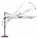 PARASOL CANTILEVER ROMA Z LED-AMI PIASKOWY WYMIARY 286X285X270CM ALUMINIOWY