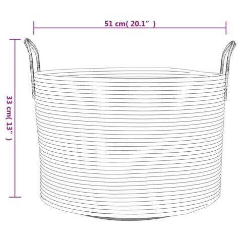 KOSZ BAWEŁNIANY DO PRZECHOWYWANIA ZABAWEK KOCA UBRAŃ RĘCZNIKÓW 51X33