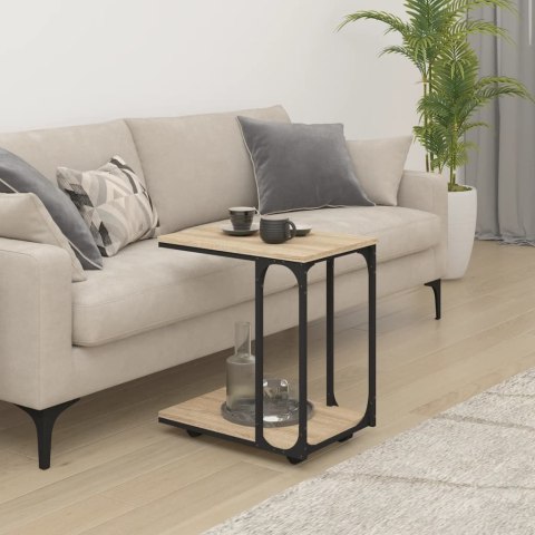 STOLIK BOCZNY NA KÓŁKACH DĄB SONOMA 50X35X55,5CM