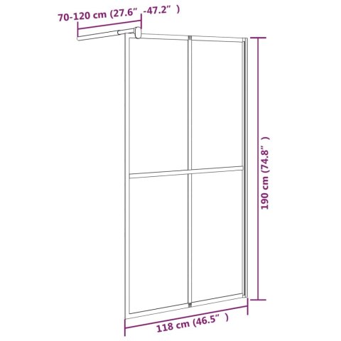 ŚCIANKA PRYSZNICOWA 118X190CM CIEMNE SZKŁO HARTOWANE