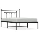 METALOWA RAMA ŁÓŻKA Z WEZGŁOWIEM CZARNA 107X203CM