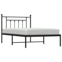 METALOWA RAMA ŁÓŻKA Z WEZGŁOWIEM CZARNA 107X203CM