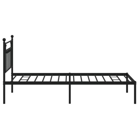 METALOWA RAMA ŁÓŻKA Z WEZGŁOWIEM CZARNA 107X203CM