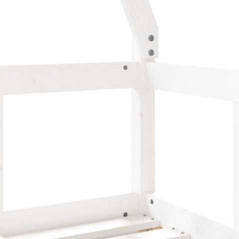 RAMA ŁÓŻKA DZIECIĘCEGO BIAŁA 70X140CM DREWNO SOSNOWE